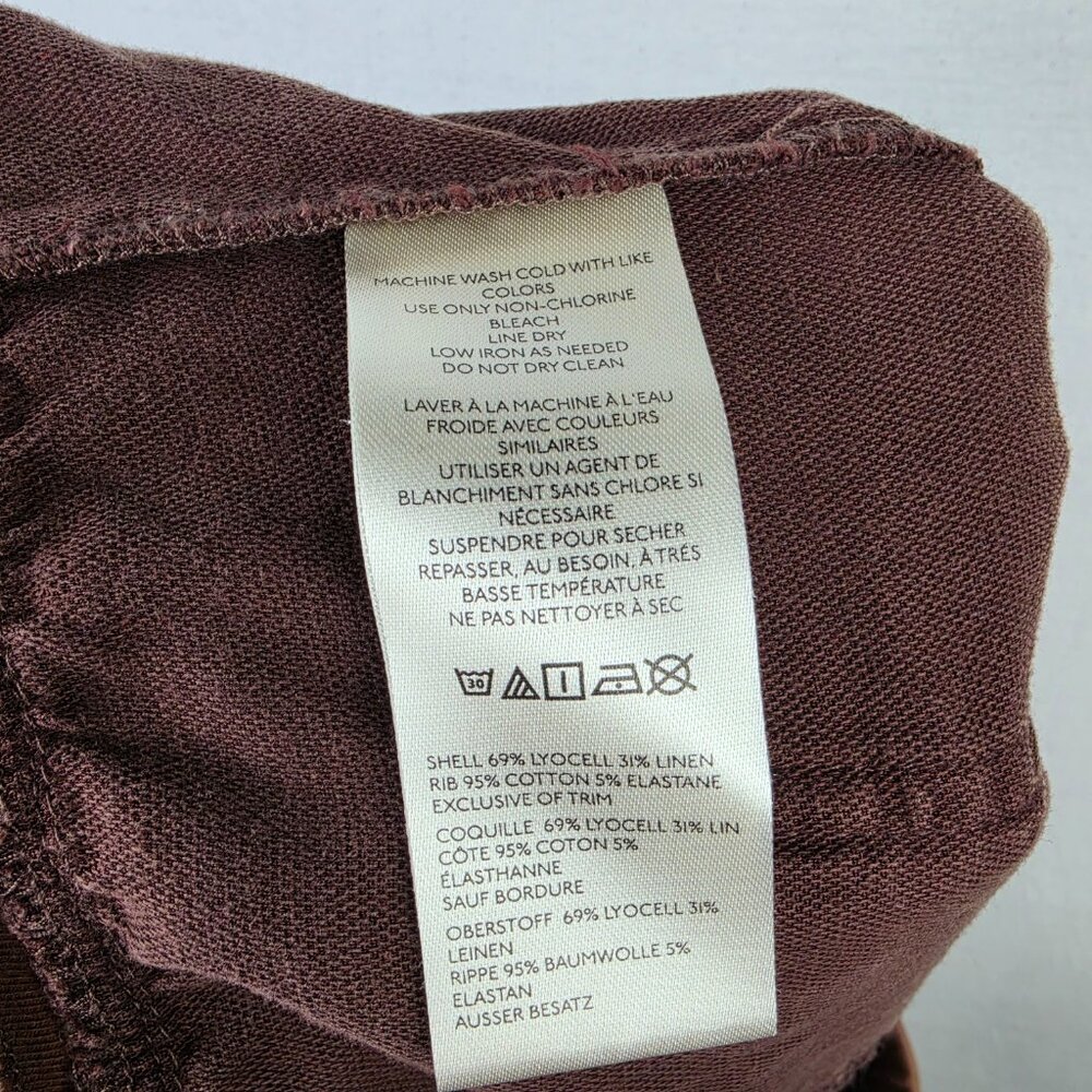 Anthropologie The Nomad Jogger Pants Linen Brown High Waist sz L Boho Lagenlook - Picture 11 of 14